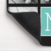 Monogram fotocollage - Tot 5 foto's zwart Muismat (Hoek)