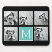 Monogram fotocollage - Tot 5 foto's zwart Muismat (Voorkant)