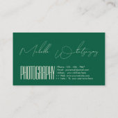 Monogram FOTOGRAFIE modern lettertype Visitekaartje (Achterkant)