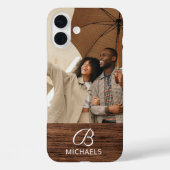 Monogram Fotohout Grain Timber Persoonlijke naam Case-Mate iPhone Case (Achterkant)