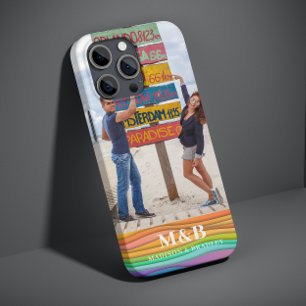 Monogram Fotonaam Colorful Wave Trendy Modern Case-Mate iPhone Case