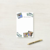 Monogram Foto's Elegant Leaves Greenery Post-it® Notes (Op bureau)