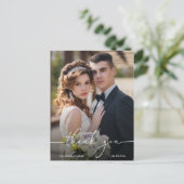 Monogram Fotoscript Bruiloft Dank u Briefkaart (Staand voorkant)