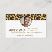 Monogram Fotosjabloon Leopard Print Rockabilly Visitekaartje (Achterkant)