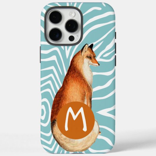 Monogram Fox Art ZebraPatroon iPhone Case-Mate iPhone Case (Achterkant)