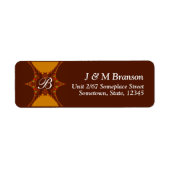 Monogram Fractal Art Lace Address Label (Voorkant)