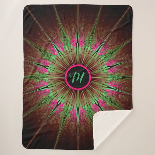 Monogram Fractal Sherpa Deken (Voorkant)