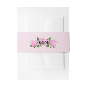 Monogram Fragrant roze rozen Uitnodigingen Wikkel
