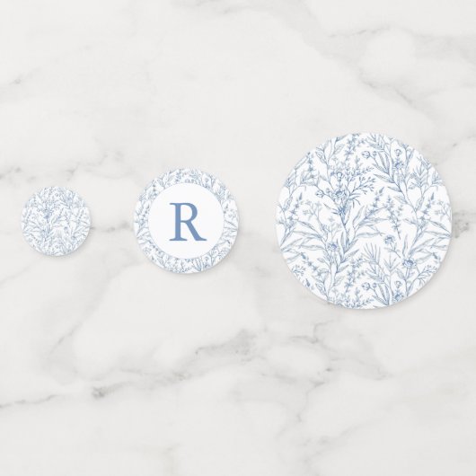 Monogram Frans Bloemenvleermuis Mitzvah Foto Confe Confetti (Achterkanten)