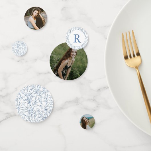 Monogram Frans Bloemenvleermuis Mitzvah Foto Confe Confetti (Groep)