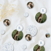 Monogram Frans Bloemenvleermuis Mitzvah Foto Confe Confetti