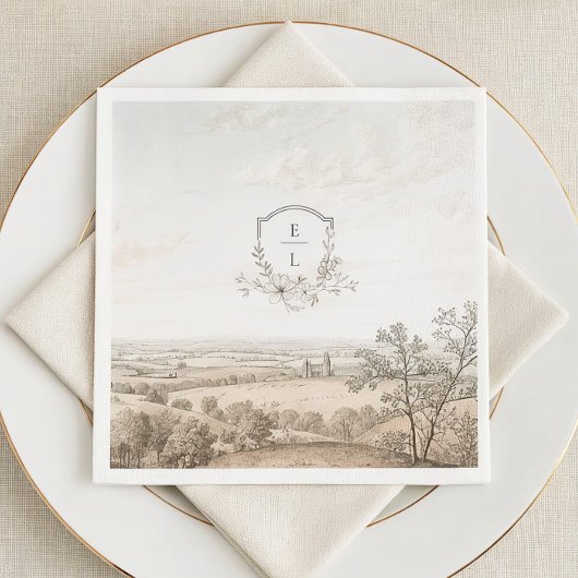 Monogram French Country Wedding Personalized Servet