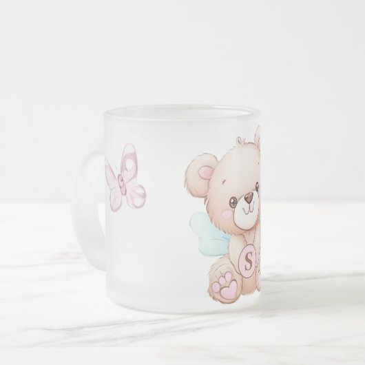 Monogram Frosted Glass Mok (Voorkant links)