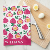 Monogram Fruit Elegante Stijlvolle Keukenhanddoek (Quarter Fold)