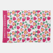 Monogram Fruit Elegante Stijlvolle Keukenhanddoek (Horizontaal)