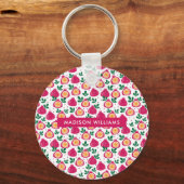 Monogram Fruit Moderne Minimalistische Sleutelhang Sleutelhanger (Voorkant)