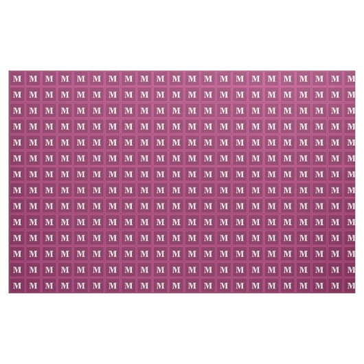 Monogram fuchsia stof (Yard (91,4 cm))