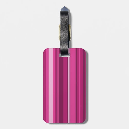 Monogram fuchsia strepen bagagelabel (Achterkant verticaal)