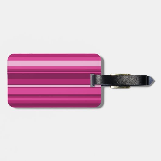 Monogram fuchsia strepen bagagelabel (Achterkant horizontaal)