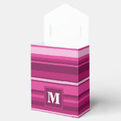 Monogram fuchsia strepen bedankdoosjes (Geopend)