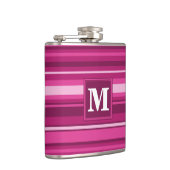 Monogram fuchsia strepen heupfles (Rechts)