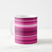 Monogram fuchsia strepen koffiemok (Voorkant links)