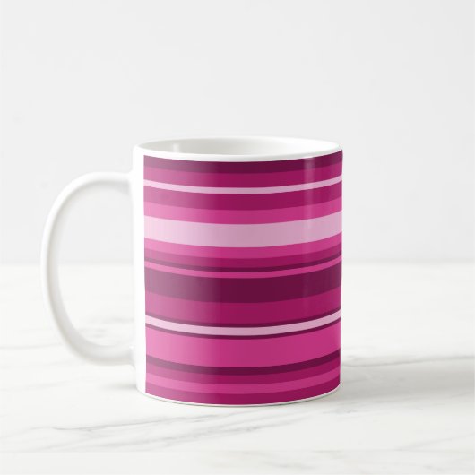 Monogram fuchsia strepen koffiemok (Links)