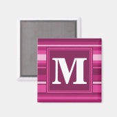 Monogram fuchsia strepen magneet (Voorkant / Achterkant)