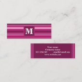 Monogram fuchsia strepen mini visitekaartje (Voorkant / Achterkant)
