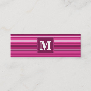 Monogram fuchsia strepen mini visitekaartje