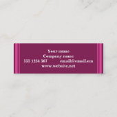 Monogram fuchsia strepen mini visitekaartje (Achterkant)
