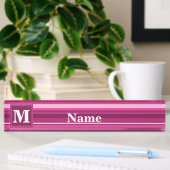 Monogram fuchsia strepen naambordje