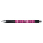 Monogram fuchsia strepen pen (Voorkant)