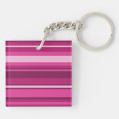 Monogram fuchsia strepen sleutelhanger (Achterkant)
