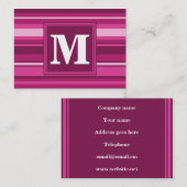 Monogram fuchsia strepen visitekaartje (Voorkant / Achterkant)
