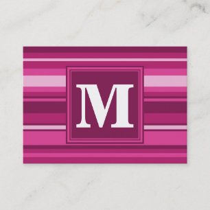 Monogram fuchsia strepen visitekaartje