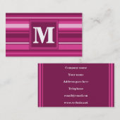 Monogram fuchsia strepen visitekaartje (Voorkant / Achterkant)