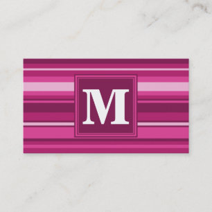 Monogram fuchsia strepen visitekaartje