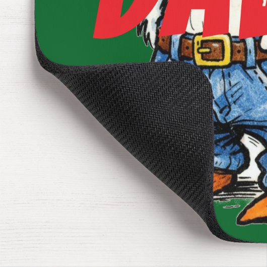 Monogram fun cartoon Green Red Funny duck Muismat (Hoek)