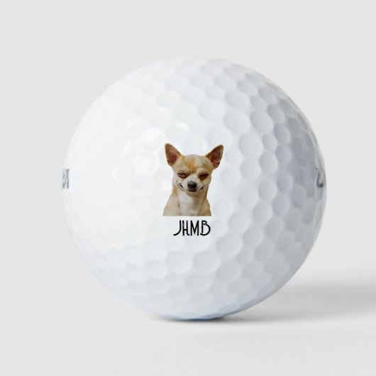 Monogram Fun Winking Chihuahua Dog Humor Golfballen (Voorkant)