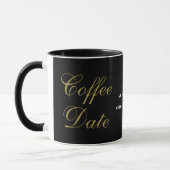 Monogram Funge Graffiti Goud Koffie Date Gastheer Mok (Links)