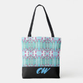 Monogram Funky Floral Boho Canvas tas (Achterkant)