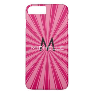 Monogram Funky Sun Rays Retro Stripes iPhone 8/7 Plus Hoesje