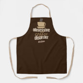 Monogram Funny Barista Obsessief Coffee Disorder Schort (Voorkant)