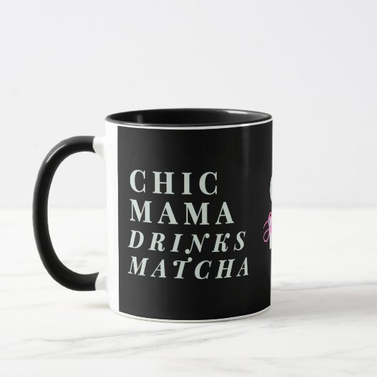 Monogram Funny Mama Matcha Tea Saying Minimalist  Mok (Links)