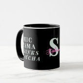 Monogram Funny Mama Matcha Tea Saying Minimalist  Mok (Voorkant links)