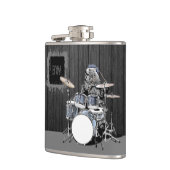 Monogram Funny Punk Rock Drummer Beer Musician Fla Heupfles (Links)