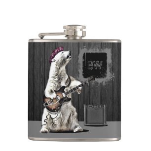 Monogram Funny Punk Rock Guitar Beer Musician Hip Heupfles
