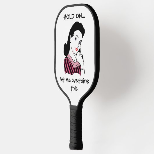 Monogram Funny Retro Woman overdenkt dit Pickleball Paddle (Links)