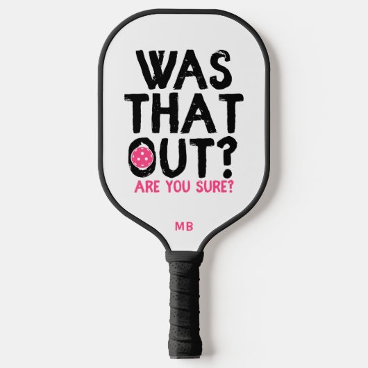 Monogram Funny Typografie Pickleball Player Paddle (Voorkant)